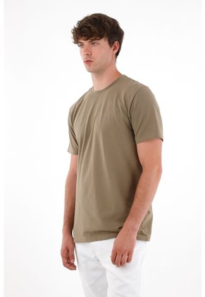 Camiseta Con Raqueta Estampada Café Para Hombre