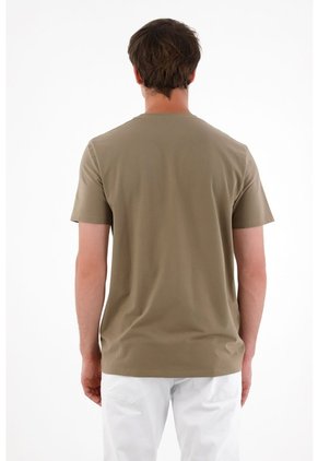 Camiseta Con Raqueta Estampada Café Para Hombre