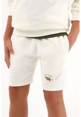 Bermuda Crudo Con Pretina Enresortada Y Estampado De Tigre Para Niño Tennis