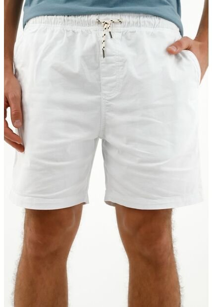 Bermuda Blanca Con Elástico Para Hombre