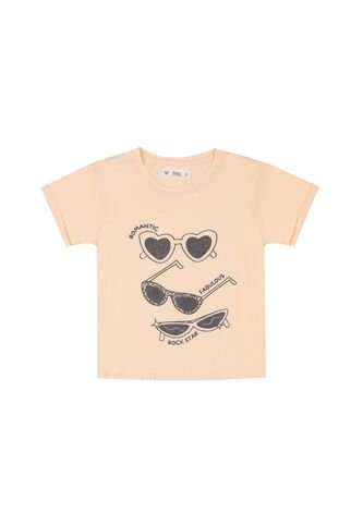 Camiseta Amarilla Con Estampado De Gafas Para Niña Tennis
