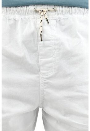 Bermuda Blanca Con Elástico Para Hombre