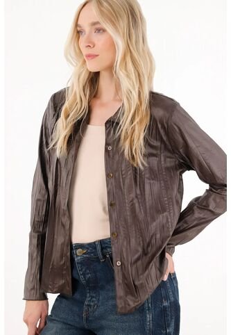 Tennis Camisa Manga Larga En Tela Sintética Café Para Mujer Tennis