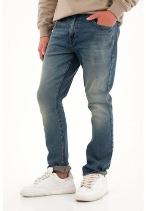 Tennis Jean Nudy Tono Medio Con Bigotes Azul Para Hombre