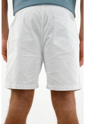 Bermuda Blanca Con Elástico Para Hombre