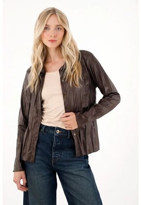 Tennis Camisa Manga Larga En Tela Sintética Café Para Mujer