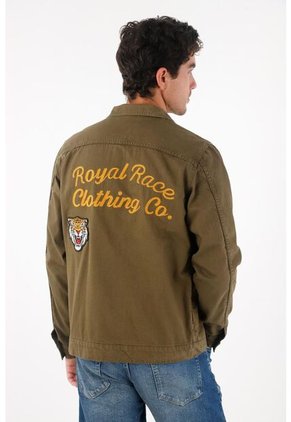 Tennis Camisa Tipo Chaqueta Con Parche Para Hombre