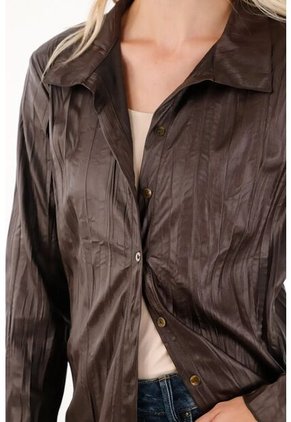 Tennis Camisa Manga Larga En Tela Sintética Café Para Mujer