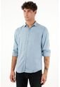 Tennis Camisa Azul Clásica Manga Larga Para Hombre de Tennis