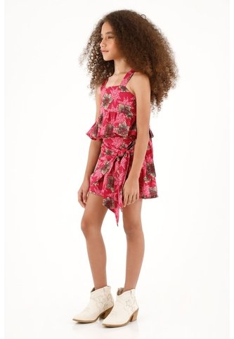 Falda Corta Estampada Para Niña Tennis