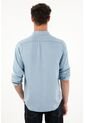 Tennis Camisa Azul Clásica Manga Larga Para Hombre de Tennis