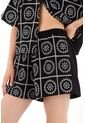 Tennis Short En Tela Bordada Tipo Ojalillo Negro Para Mujer de Tennis