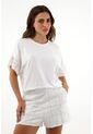 Camiseta Blanca Oversize Para Mujer de Tennis