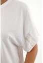 Camiseta Blanca Oversize Para Mujer de Tennis