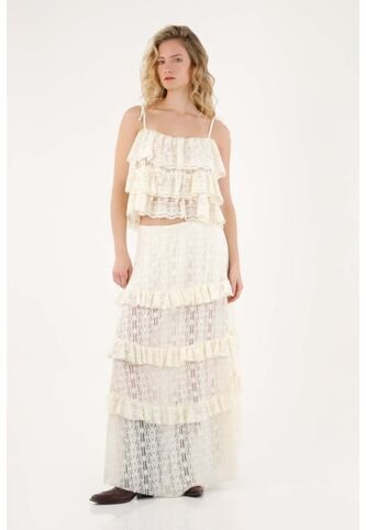 Tennis Falda Larga Con Transparencia Para Mujer Tennis