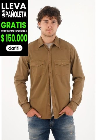 Tennis Camisa En Dril Con Bolsillos Verde Para Hombre Tennis