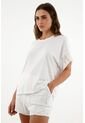 Camiseta Blanca Oversize Para Mujer de Tennis