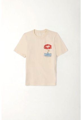 Camiseta Manga Corta Crudo Para Niño