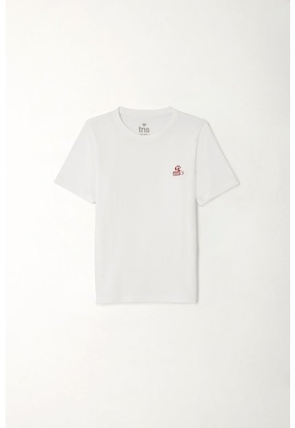 Camiseta Manga Corta Blanca Para Niño