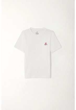 Camiseta Manga Corta Blanca Para Niño