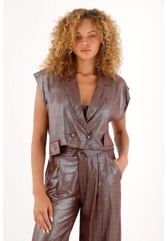 Tennis Chaleco Corto Con Efecto Metalizado Para Mujer Tennis