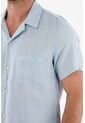 Tennis Camisa Tipo Bowling En Lino Azul Para Hombre de Tennis