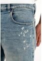 Tennis Jean Recto Con Efecto Salpicado Azul Para Hombre de Tennis