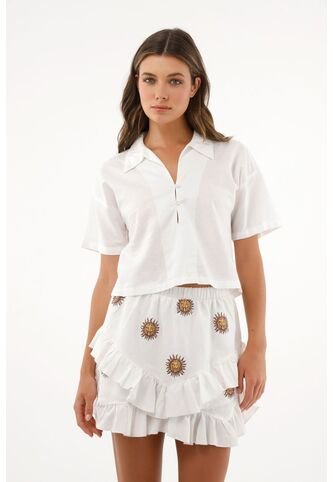Tennis Camisa Con Escote En V Blanca Para Mujer Tennis
