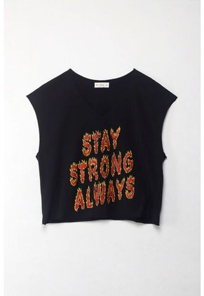 Tennis Camiseta Boxy Fit Manga Sisa Negra Para Mujer