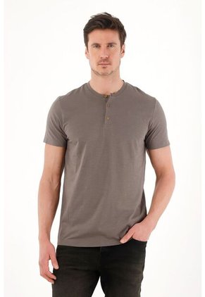 Tennis Camiseta De Cuello Neru Gris Para Hombre