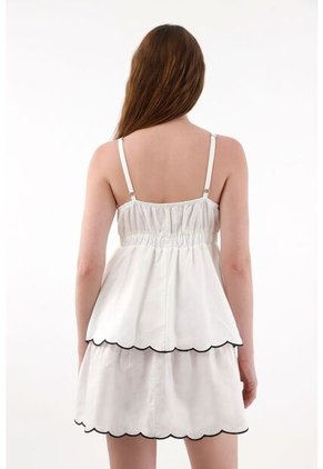 Tennis Vestido Corto Con Boleros Crudo Con Detalle Fruncido Para Mujer Con Acabado Suave