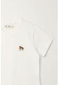Camiseta Básica Manga Corta Crudo Para Niña de Tennis