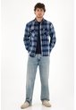 Tennis Camisa Leñadora Con Bolsillos Azul De Silueta Amplia Para Hombre de Tennis