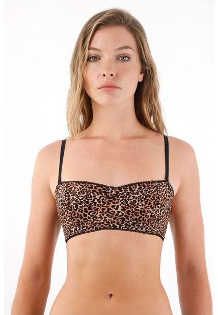 Tennis Top Con Varilla De Estampado De Animal Print Para Mujer