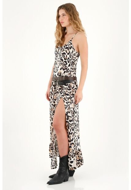 Tennis Vestido Largo Con Estampado Animal Print Para Mujer