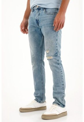 Tennis Jean Classic Con Rotos Azul Para Hombre