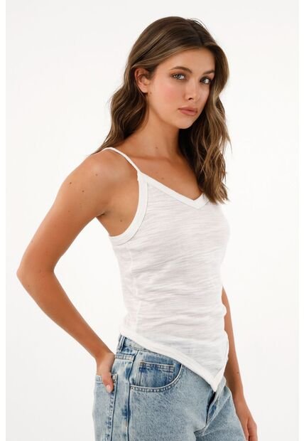 Tennis Camiseta Tejida Tipo Pañoleta Crudo Para Mujer