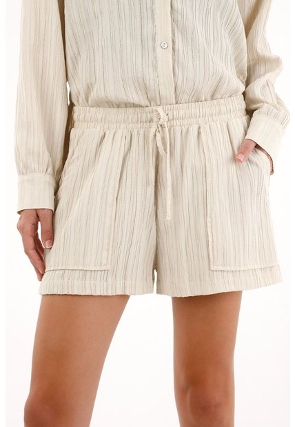 Tennis Short Con Pretina Elástica Y Textura Gris Para Mujer