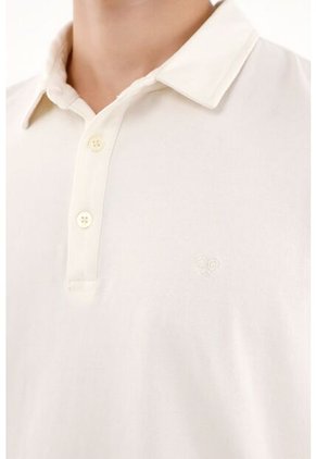 Tennis Polo Crudo Con Raqueta Bordada Para Hombre