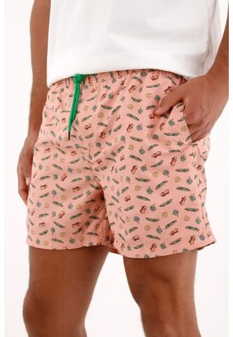 Pantaloneta De Baño Con Estampado Playero Para Hombre Tennis