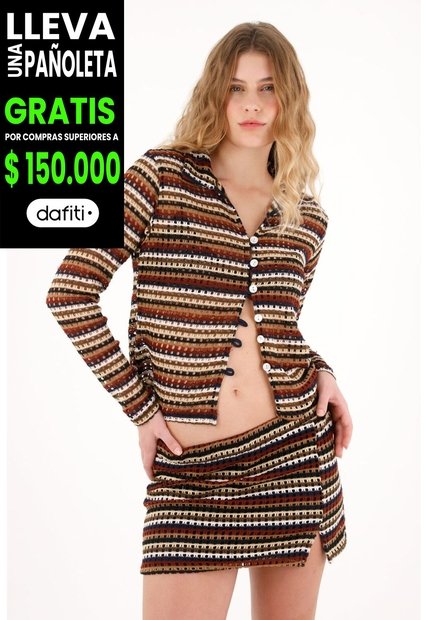 Tennis Camisa Ajustada En Tela Tejida A Rayas Para Mujer