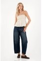 Tennis Camisa Strapless Con Tablas Decorativas Crudo Para Mujer de Tennis