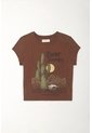 Tennis Camiseta Crop Con Estampado Café Para Mujer de Tennis