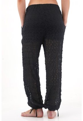 Tennis Pantalón Jogger Con Tiras Que Anudan Negro Para Mujer