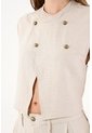 Tennis Chaleco Corto Recto Con Cruce Asimétrico En Beige Para Mujer de Tennis