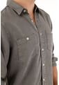 Tennis Camisa Clásica Gris Con Bolsillos Delanteros Para Hombre de Tennis