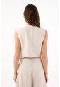 Tennis Chaleco Corto Recto Con Cruce Asimétrico En Beige Para Mujer de Tennis