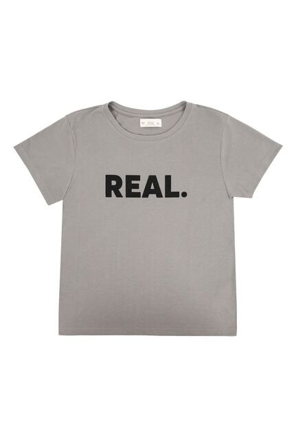 Camiseta Manga Corta Gris Para Mujer