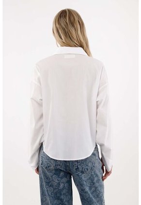 Tennis Camisa Manga Larga Con Bolsillo Blanca Para Mujer