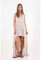 Tennis Vestido Asimétrico Con Boleros Crudo Para Mujer de Tennis